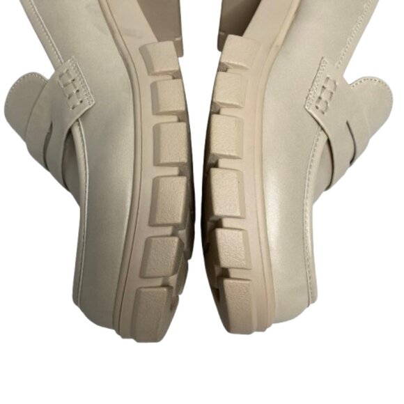 Hey Girl by Corkys Womens Chunky Platform Loafers Size 10 Ivory Academia Preppy - Picture 14 of 15